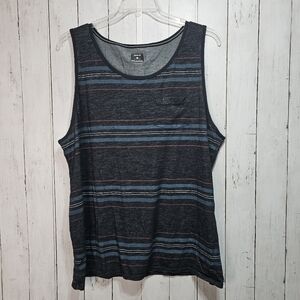 Hurley Knit Tank Top Men's Sleeveless Multicolor Striped Cotton Blend Size XXL.